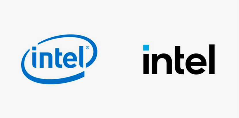 intel的logo对比